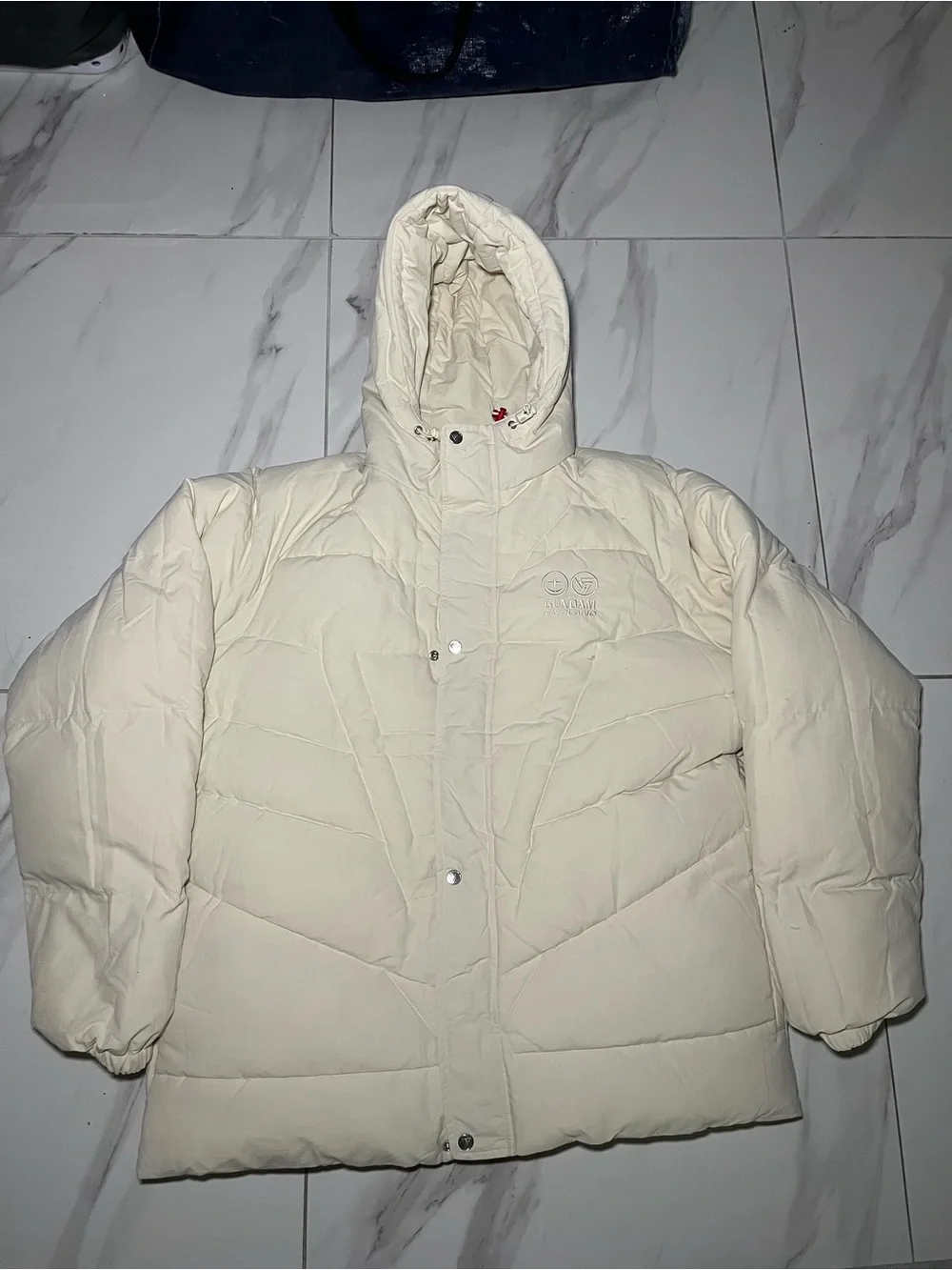 Hypland Gundam Reversible Colorblock Puffer Jacket - Cream/Blue/Red/Yellow